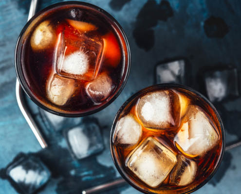 blick auf coldbrew glässer