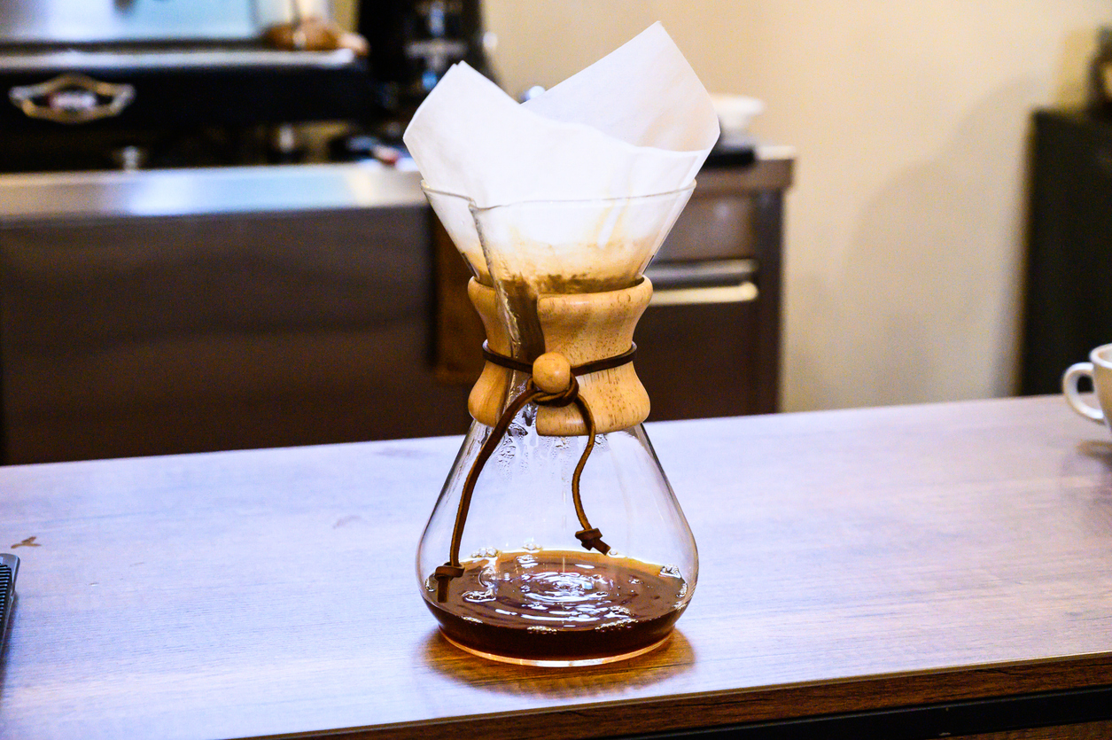 Filterkaffee aus der Karaffe - ein Genuss für sich! blick auf eine kaffeekaraffe